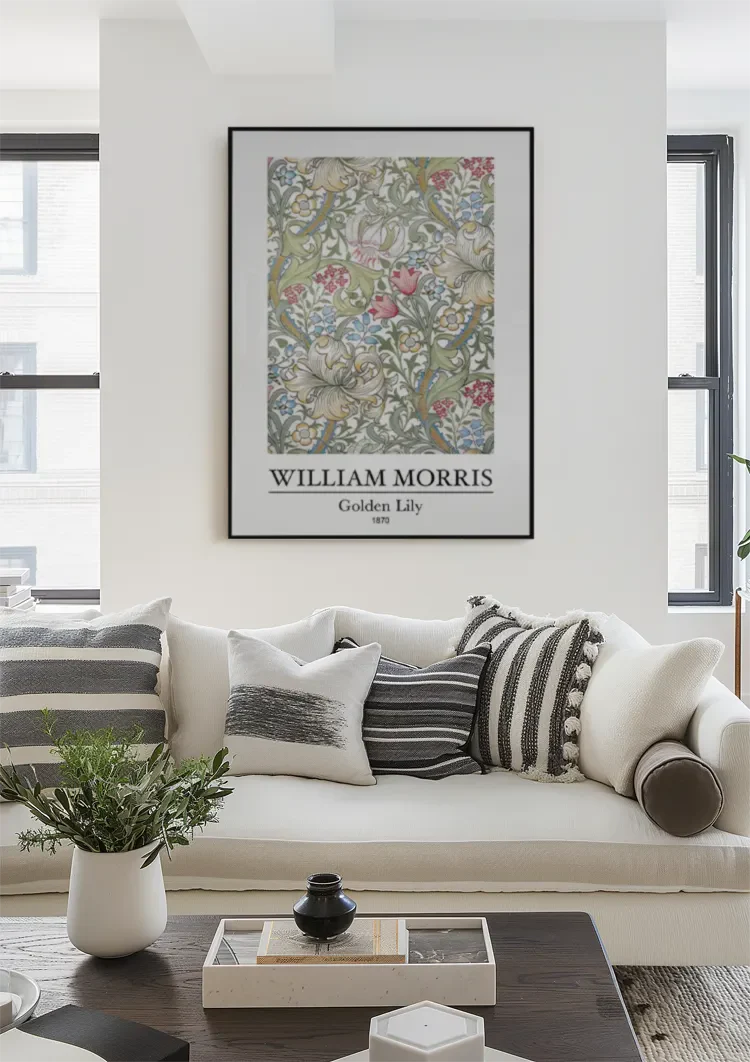 William Morris Golden Lily Gouden Lelies Bloemen Groen Klassiek Kunst Schilderij