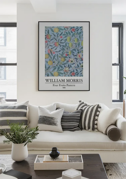 William Morris Obstmuster Bunte Früchte Blauer Hintergrund Gemälde