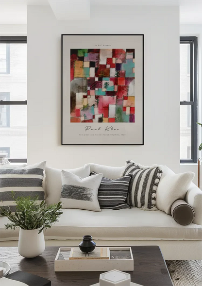 Bunte Geometrische Gitter Paul Klee Abstraktes Gemälde