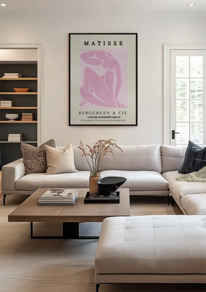 Matisse Berggruen Pink Abstract Female Figure Exhibition Poster Painting