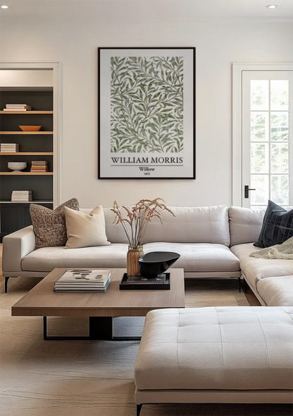 William Morris Weiden Grüne Zweige Blätter Weißes Gemälde