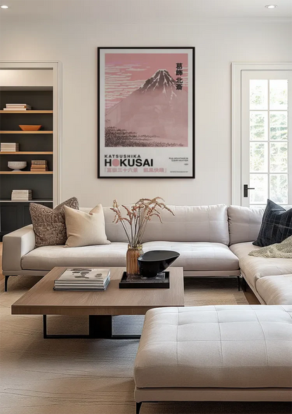 Katsushika Hokusai Fuji Bergen Helder Weer Roze Japanse Kunst Schilderij