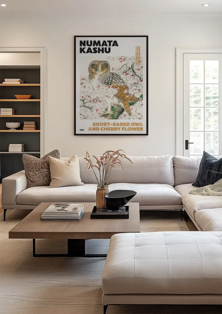 Kashu Velduil Cherry Blossom Branch Japanese Woodblock Print Painting