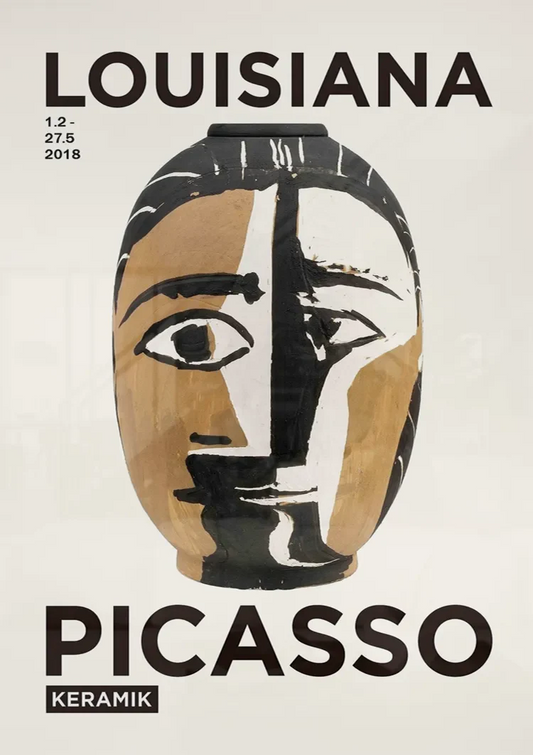 Picasso Gestileerd Gezicht canvas schilderij hangt boven het bed in de slaapkamer