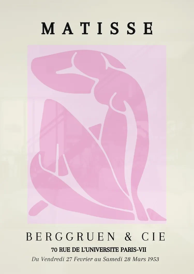 Matisse Berggruen Pink Abstract Female Figure Exhibition Poster Painting