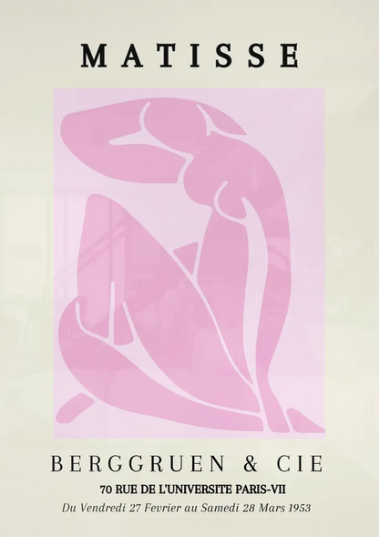 Matisse Berggruen Pink Abstract Female Figure Exhibition Poster Painting