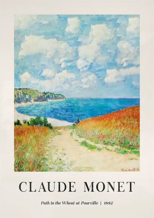 Claude Monet Tarweveld canvas schilderij hangt boven het bed in de slaapkamer