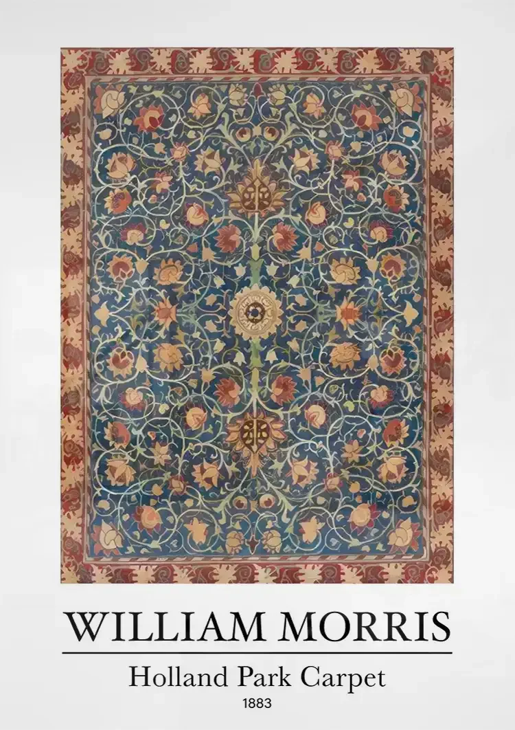William Morris Holland Park Teppich Blumenmotiv Gemälde