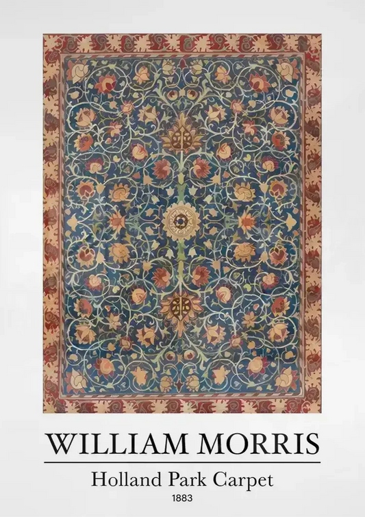 William Morris Holland Park canvas schilderij hangt boven het bed in de slaapkamer