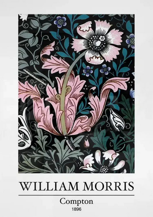 William Morris Compton canvas schilderij boven het bed in de slaapkamer