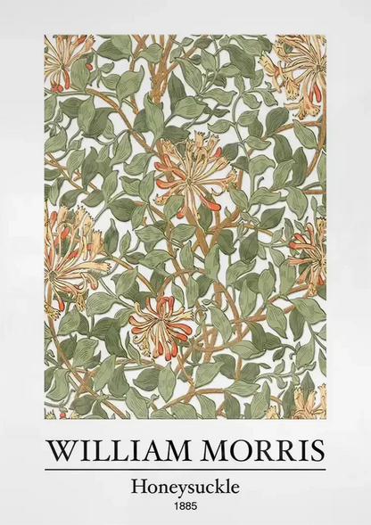 William Morris Geißblatt Botanisches Muster Grüne Blätter Gemälde