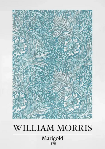 William Morris Ringelblume Türkis Blumenmuster Gemälde