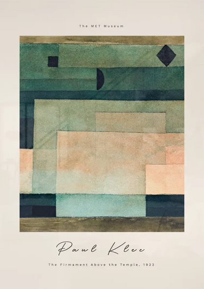 Klee Pfirsichrosa Blöcke Geometrisch Grün Blau Creme Abstraktes Gemälde