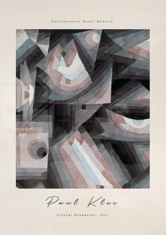 Vormen van Paul Klee canvas schilderij boven het bed in de slaapkamer