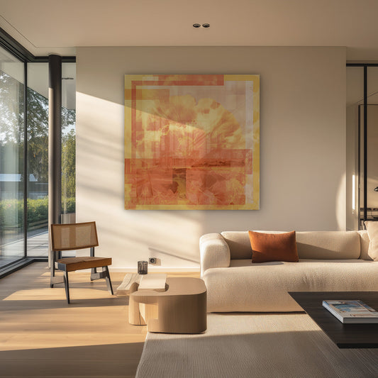 Abstrakte Landschaft Leinwandbild an der Wand im Flur