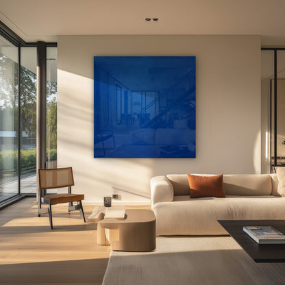 Diep Ultramarijn Blauw Monochroom Minimalistisch Schilderij