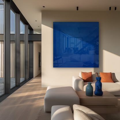 Diep Ultramarijn Blauw Monochroom Minimalistisch Schilderij