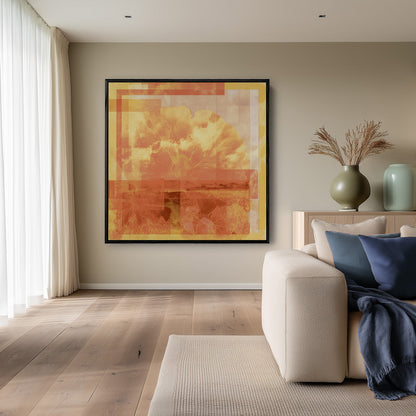 Warm Orange Golden Landscape Abstract Sunset Painting