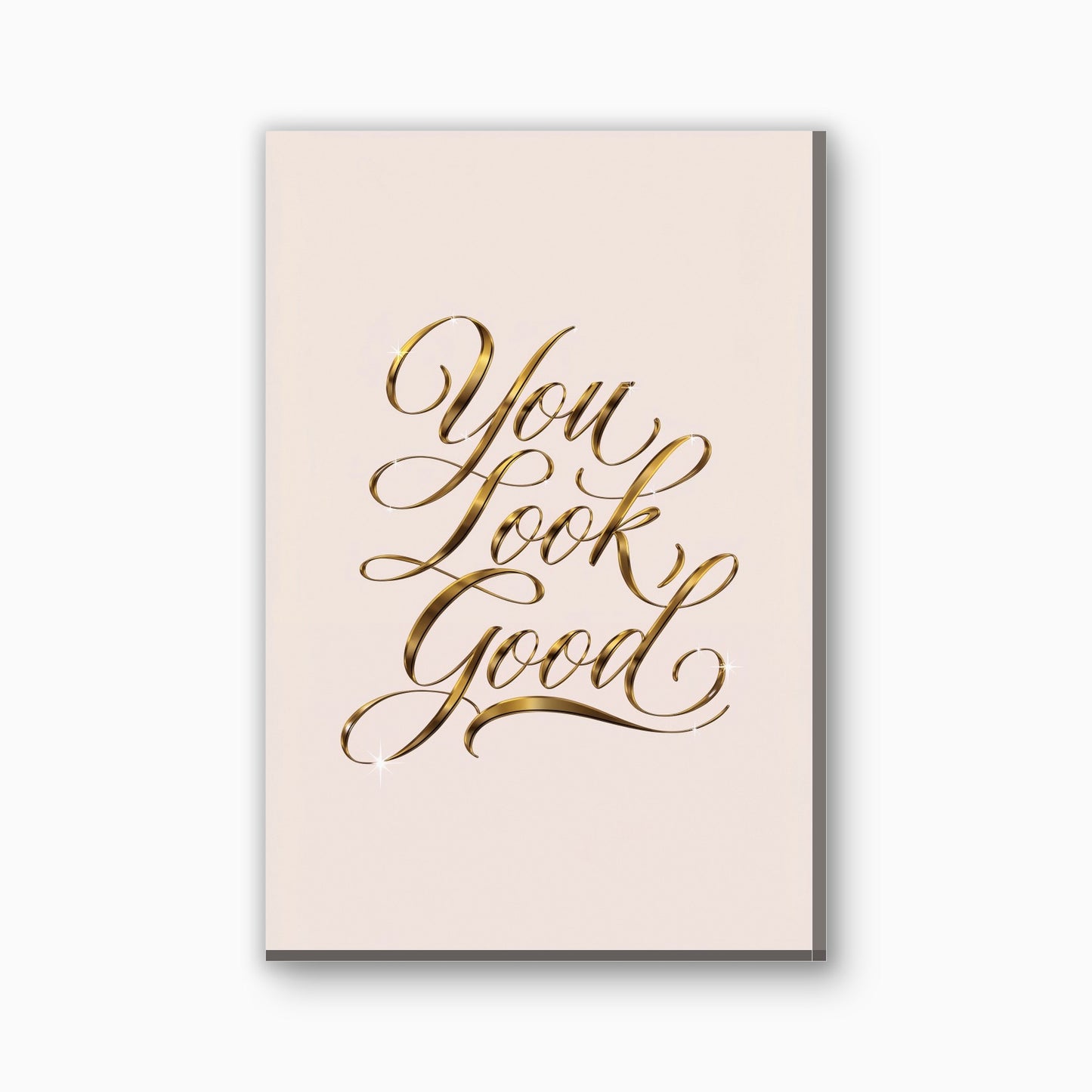 You Look Good spiegeltekst canvas schilderij in goud en roze
