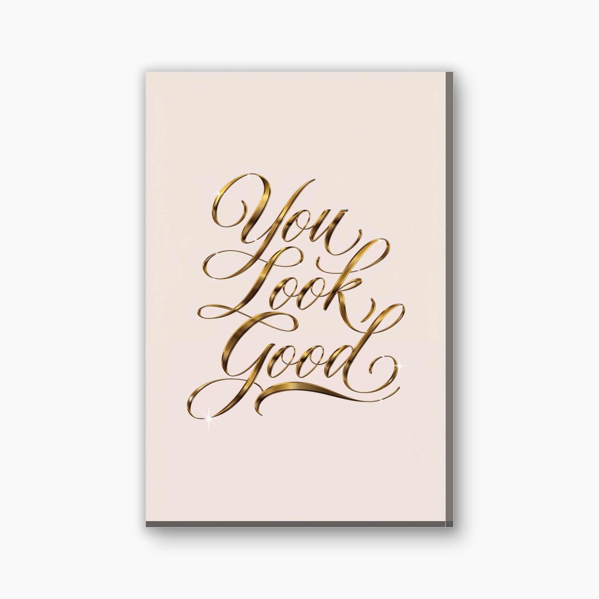 You Look Good spiegeltekst canvas schilderij in goud en roze