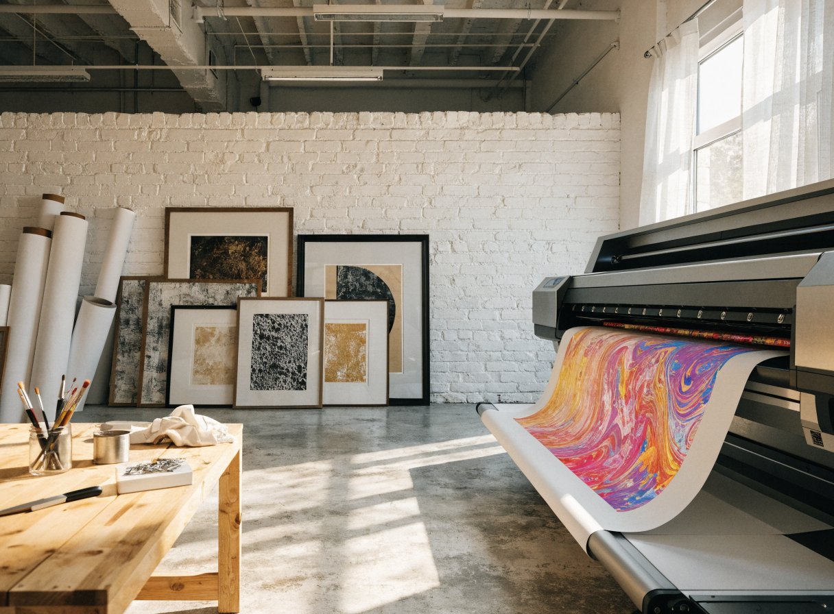 Canvas schilderij zonder lijst wordt opgehangen