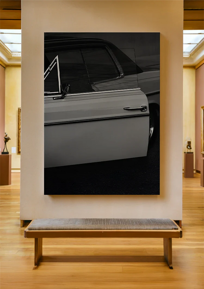 Vintage Klassisches Auto Schwarz-Weiß Seitenansicht Eleganz Gemälde