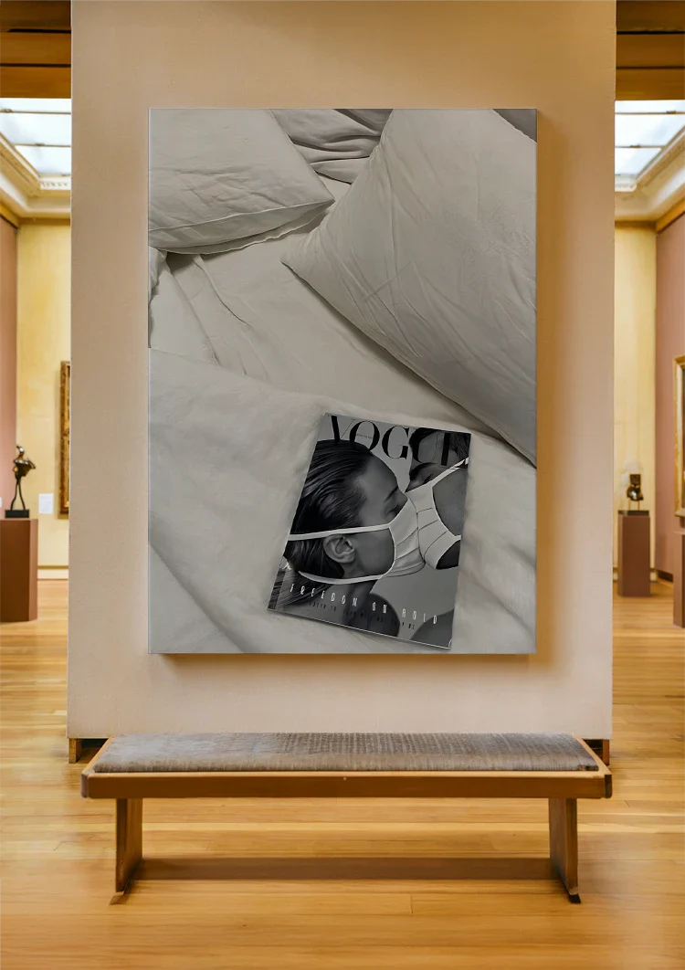 Vogue Magazine White Bedding Pillows Black White Photography Painting
