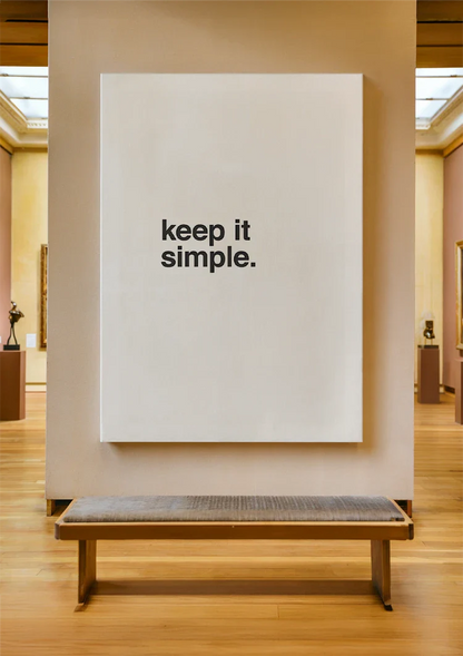 Keep It Simple Minimalistisch Typografie Zwart Wit Schilderij