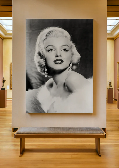 Marilyn Monroe Zwart Wit Klassiek Glamour Portret Schilderij
