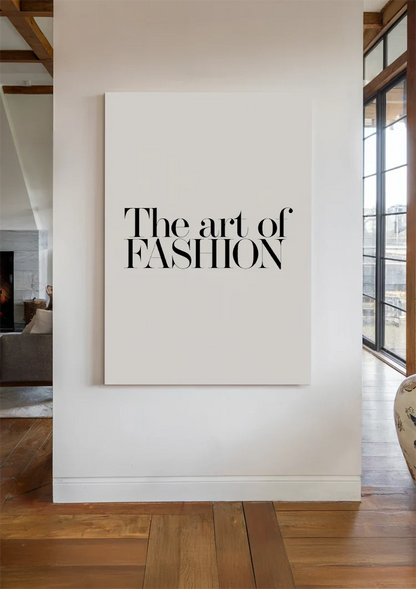 Die Kunst der Mode Text Typografie Schwarz-Weiß Minimalistisches Gemälde