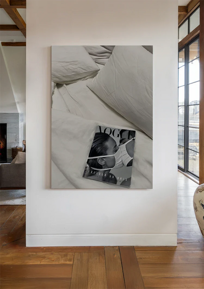 Vogue Magazine White Bedding Pillows Black White Photography Painting