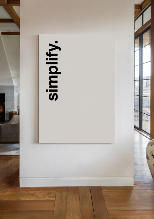 Simplify typografie canvas schilderij aan de muur in de hal
