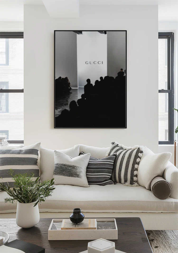 Modenschau Silhouetten Luxus Logo Schwarz Weiß Stimmungsbild