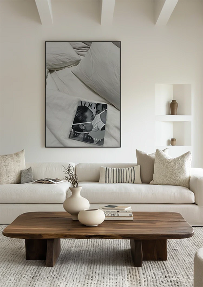 Vogue Magazine White Bedding Pillows Black White Photography Painting