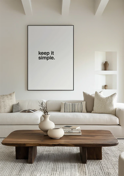 Keep It Simple Minimalistisch Typografie Zwart Wit Schilderij