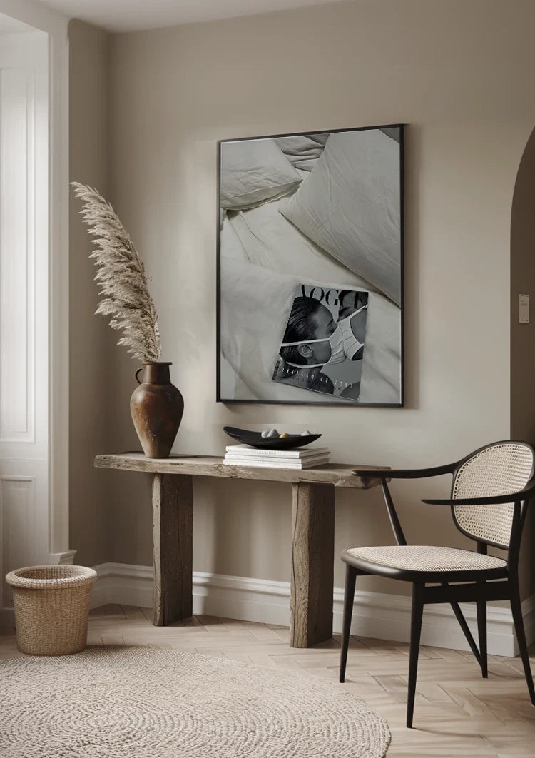 Vogue Magazine White Bedding Pillows Black White Photography Painting