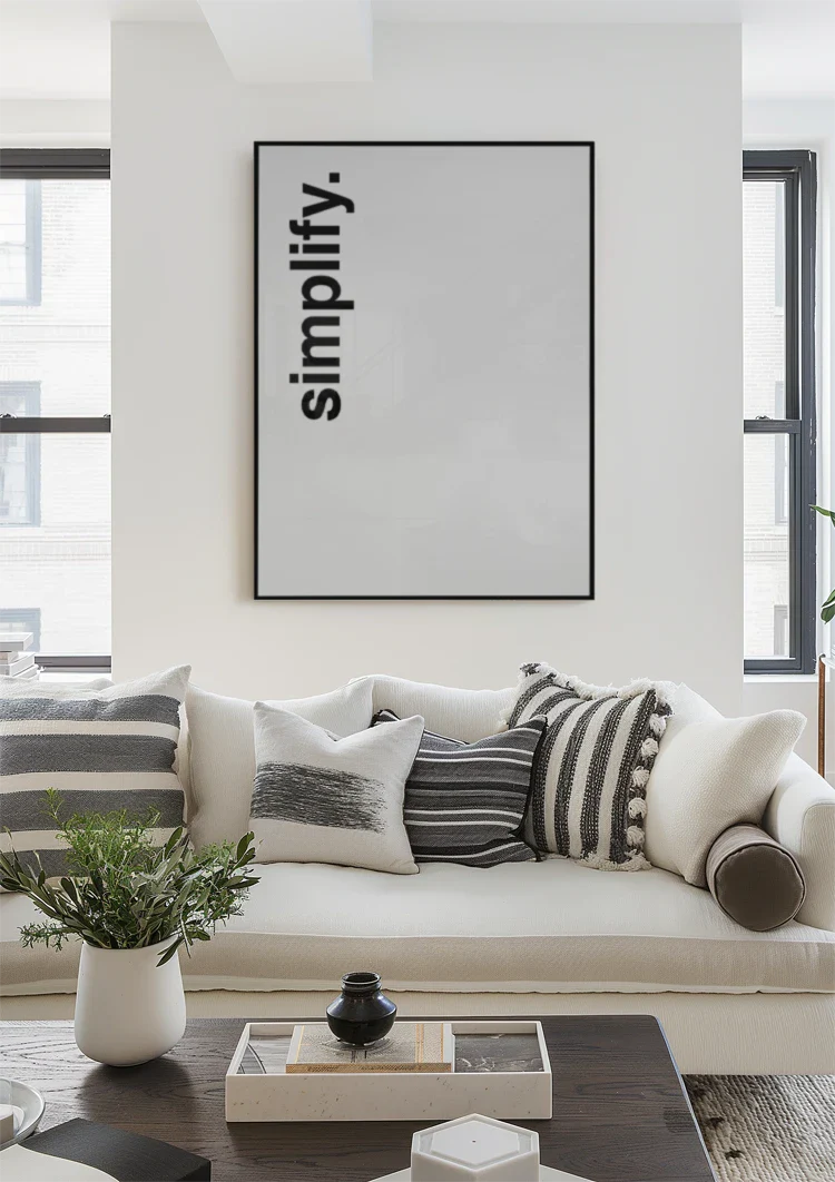 Vereinfachen Text Typografie Fett Vertikal Schwarz Weiß Minimalistisch Gemälde