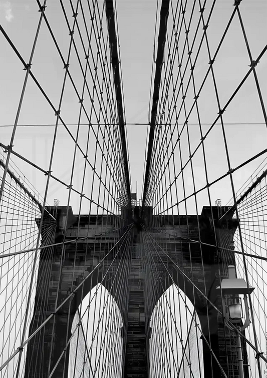 Brooklyn bridge canvas schilderij aan de muur boven het bed in de slaapkamer