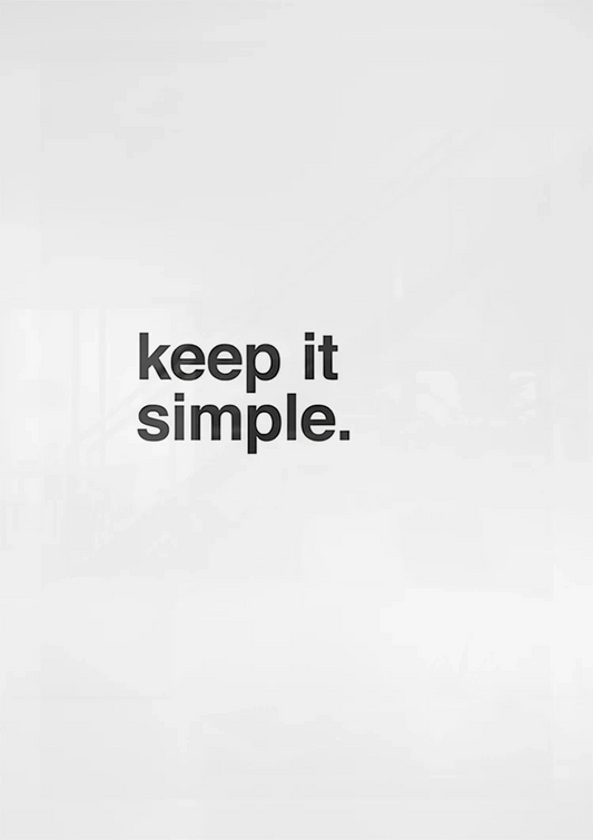 Keep it simple typography canvas painting above the bed in the bedroom