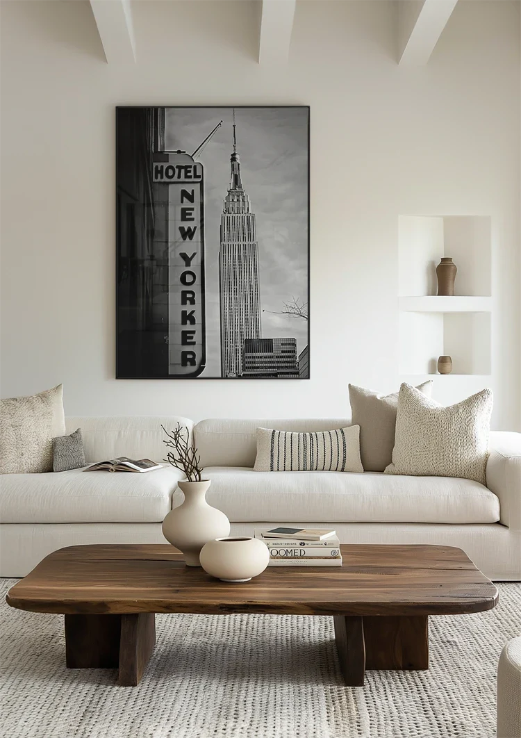 Empire State Building Hotel New Yorker New York Schwarz-Weiß-Fotografie Gemälde