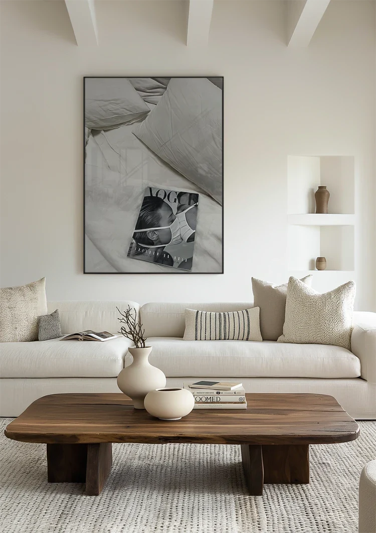 Vogue Magazine White Bedding Pillows Black White Photography Painting